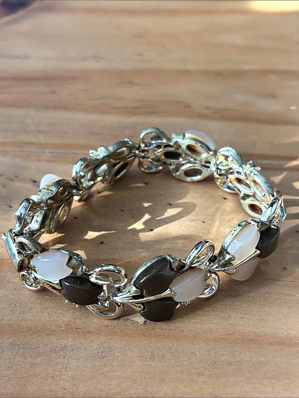 Coro Brown And Cream Link Bracelet Like New